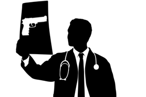 Doctor and gun xray
